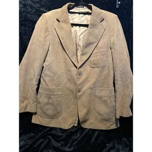 Vintage Tan Corduroy Blazer 42R 70s 80s Preppy Academia Regular Wale
